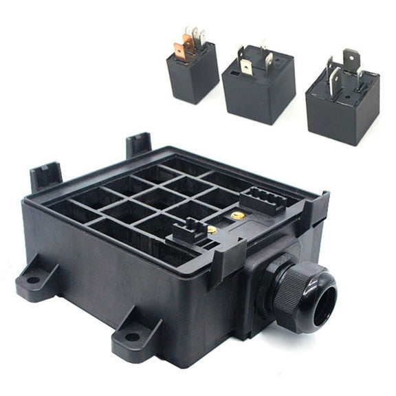 12V 4 Pin Car RV Water-resistant Fuse Relay Box Car Modified Multi-Light Control Fuse Box