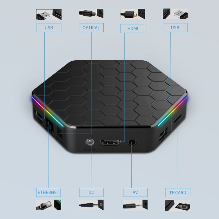 T95Z Plus 8K WiFi6 Android 12.0 Smart TV Box with Remote Control, 4GB+64GB, Allwinner H618 Quad-Core(UK Plug)