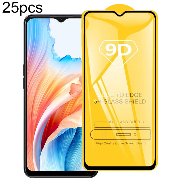 For OPPO A2x / A1i 5G 25pcs 9D Full Glue Screen Tempered Glass Film - OPPO Tempered Glass by PMC TechLife | Online Shopping South Africa | PMC TechLife | Buy Now Pay Later Mobicred