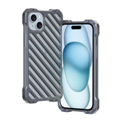 For iPhone 15 Plus R-JUST RJ-50 Hollow Breathable Armor Metal Phone Case(Space Grey)