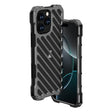 For iPhone 16 Pro Max R-JUST RJ-50 Hollow Breathable Armor Metal Phone Case(Space Grey) - free shipping - PMC Jewellery - Order now!