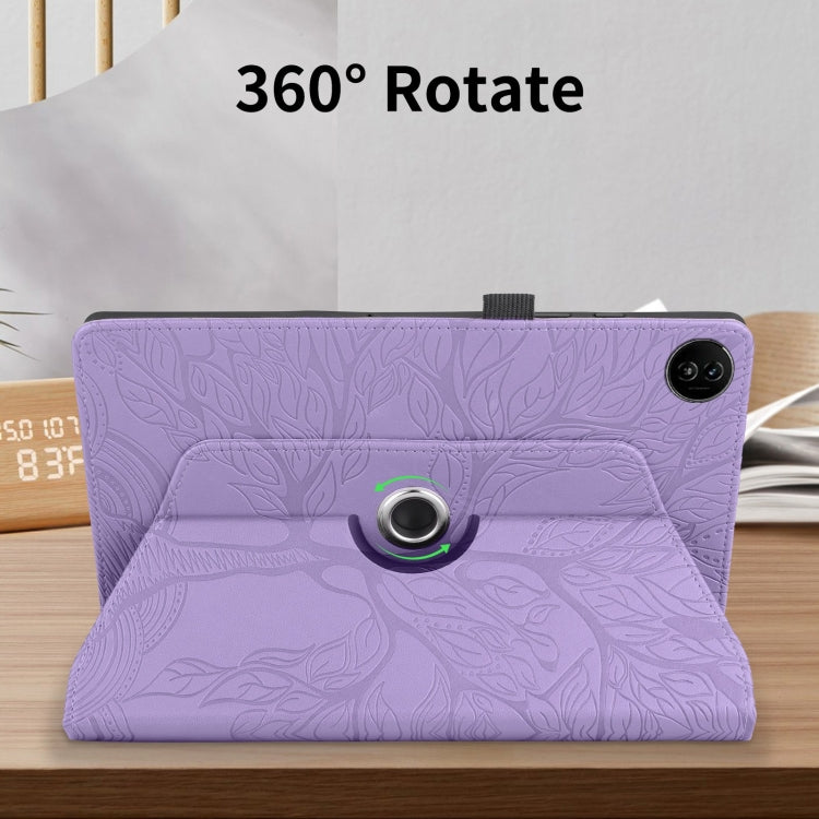 For Realme Pad 2 Tree Life Embossed Rotation Leather Tablet Case(Purple) - Realme by PMC TechLife | Online Shopping South Africa | PMC TechLife | Buy Now Pay Later Mobicred