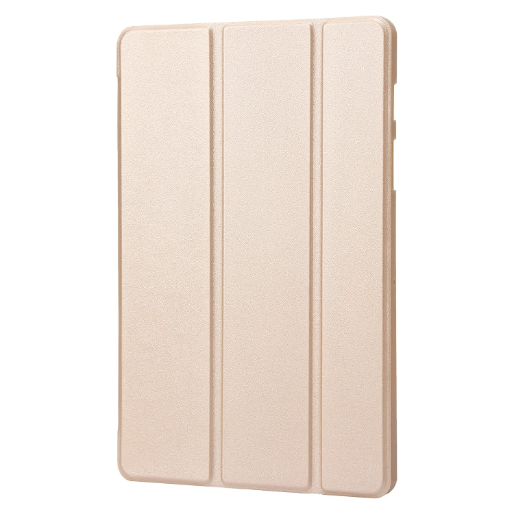 For Samsung Galaxy Tab S9+ / S10+ 3-Fold Holder Silicone Leather Tablet Case(Gold) - Galaxy Tab S9+ Cases by PMC Jewellery | Online Shopping South Africa | PMC Jewellery | Buy Now Pay Later Mobicred