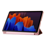 For Samsung Galaxy Tab S9+ / S10+ 3-Fold Holder Silicone Leather Tablet Case(Rose Gold)