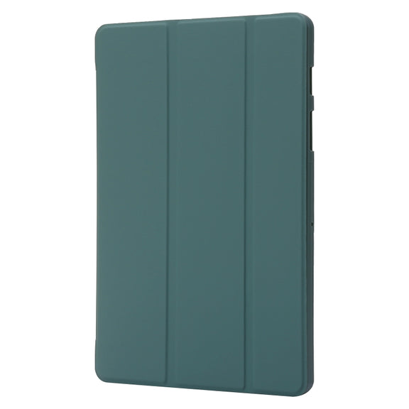 For Samsung Galaxy Tab S9+ / S10+ 3-Fold Holder Silicone Leather Tablet Case(Dark Green)