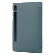 For Samsung Galaxy Tab S9+ / S10+ 3-Fold Holder Silicone Leather Tablet Case(Dark Green)