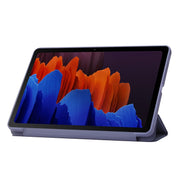 For Samsung Galaxy Tab S9+ / S10+ 3-Fold Holder Silicone Leather Tablet Case(Purple)