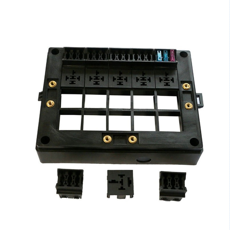 40A Car New Energy Multi-Way Fuse Relay Box Fuse Holder with 15pcs Fuse Blades, Style:4 Pin - Fuse by PMC TechLife | Online Shopping South Africa | PMC TechLife | Buy Now Pay Later Mobicred