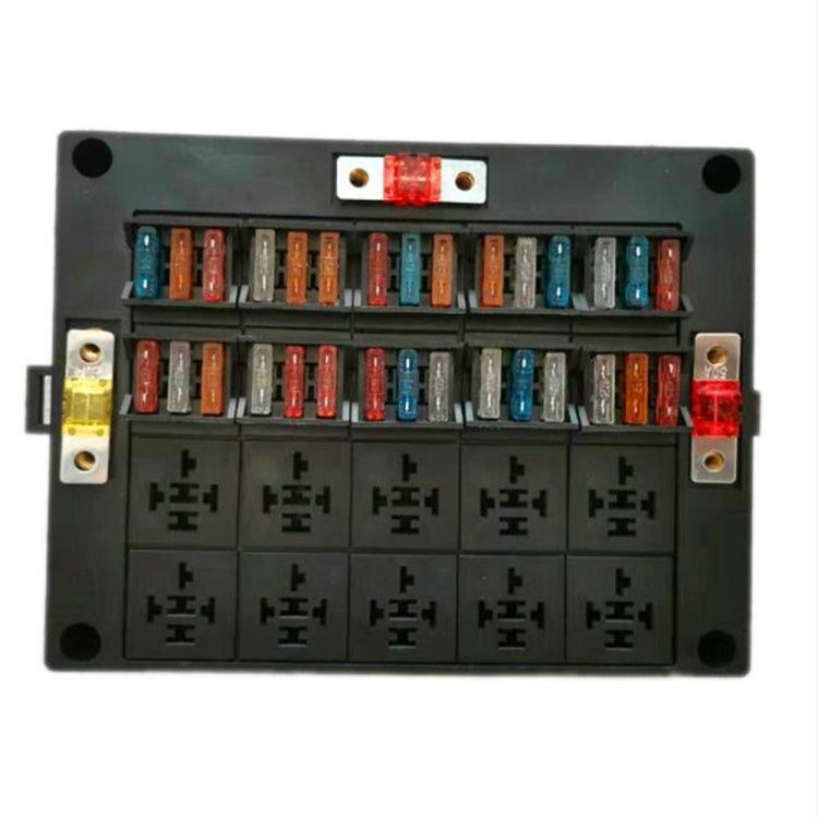 40A Car New Energy Multi-Way Fuse Relay Box Fuse Holder with 15pcs Fuse Blades, Style:5 Pin