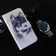 For Motorola Moto G Play 4G 2024 Coloured Drawing Flip Leather Phone Case(White Wolf)