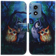 For Motorola Moto G Play 4G 2024 Coloured Drawing Flip Leather Phone Case(Oil Painting Owl) - Motorola Cases by PMC Jewellery | Online Shopping South Africa | PMC Jewellery | Buy Now Pay Later Mobicred