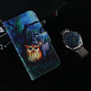 For Motorola Moto G Play 4G 2024 Coloured Drawing Flip Leather Phone Case(Oil Painting Owl)