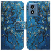 For Motorola Moto G Play 4G 2024 Coloured Drawing Flip Leather Phone Case(Apricot)