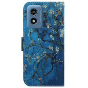 For Motorola Moto G Play 4G 2024 Coloured Drawing Flip Leather Phone Case(Apricot)
