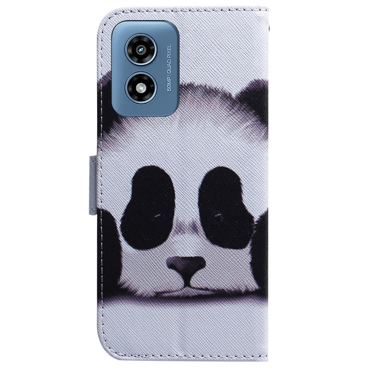 For Motorola Moto G Play 4G 2024 Coloured Drawing Flip Leather Phone Case(Panda)