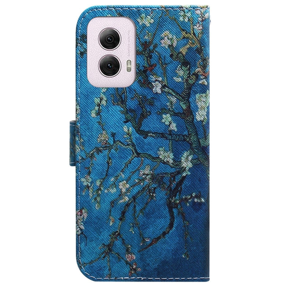For Motorola Moto G Power 5G 2024 Coloured Drawing Flip Leather Phone Case(Apricot)
