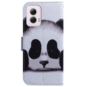 For Motorola Moto G Power 5G 2024 Coloured Drawing Flip Leather Phone Case(Panda)