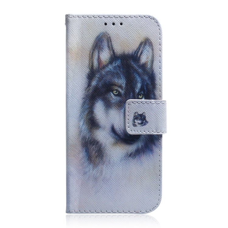 For Motorola Edge 2024 Coloured Drawing Flip Leather Phone Case(White Wolf) - Motorola Cases by PMC Jewellery | Online Shopping South Africa | PMC Jewellery | Buy Now Pay Later Mobicred