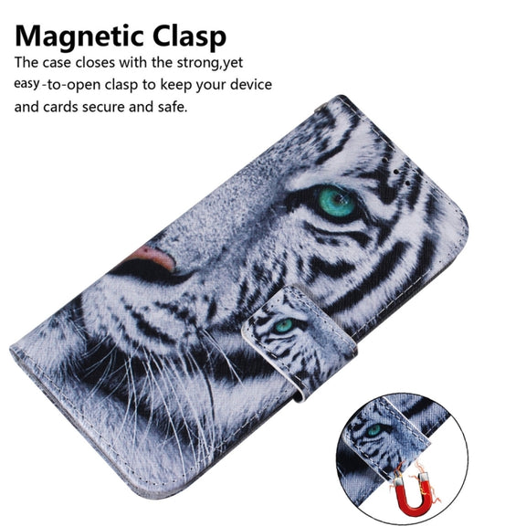 For Motorola Edge 2024 Coloured Drawing Flip Leather Phone Case(Tiger)