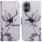 For Motorola Edge 2024 Coloured Drawing Flip Leather Phone Case(Magnolia)