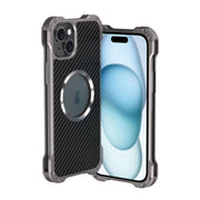 For iPhone 15 Plus R-JUST RJ51 Hollow MagSafe Magnetic Metal Phone Case(Space Grey)
