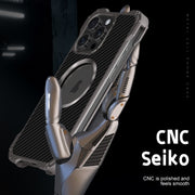 For iPhone 16 Plus R-JUST RJ51 Hollow MagSafe Magnetic Metal Phone Case(Space Grey)