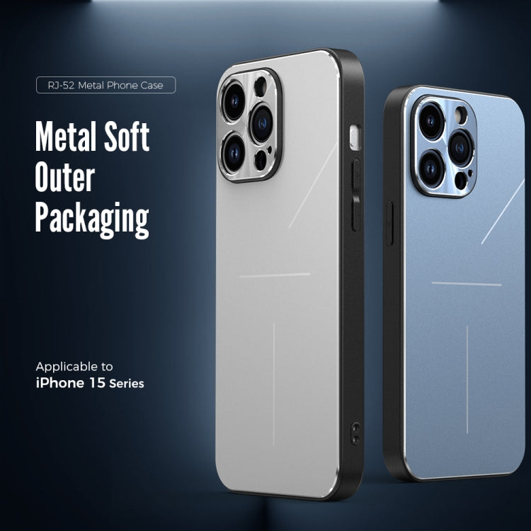 For iPhone 15 Pro R-JUST RJ52 3-Line Style Metal TPU Shockproof Phone Case(Silver) - free shipping - PMC TechLife - Order now!