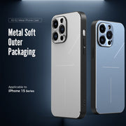 For iPhone 15 Pro R-JUST RJ52 3-Line Style Metal TPU Shockproof Phone Case(Silver)