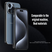 For iPhone 15 Pro R-JUST RJ52 3-Line Style Metal TPU Shockproof Phone Case(Silver)