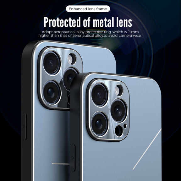 For iPhone 15 Pro R-JUST RJ52 3-Line Style Metal TPU Shockproof Phone Case(Silver)