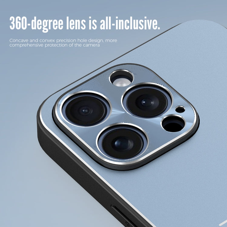 For iPhone 15 Pro R-JUST RJ52 3-Line Style Metal TPU Shockproof Phone Case(Silver)