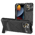 For iPhone 15 Plus R-JUST Metal + Silicone + Tempered Glass Life Waterproof Phone Case with Holder(Black) - iPhone 15 Plus Cases by R-JUST | Online Shopping South Africa | PMC TechLife | Buy Now Pay Later Mobicred