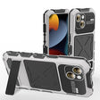 For iPhone 15 R-JUST Metal + Silicone + Tempered Glass Life Waterproof Phone Case with Holder(Silver) - iPhone 15 Cases by R-JUST | Online Shopping South Africa | PMC TechLife | Buy Now Pay Later Mobicred