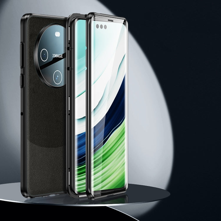 For Huawei Mate 60 Pro+ Double-sided Plain Leather Glass Phone Case(Black) - Huawei Cases by PMC TechLife | Online Shopping South Africa | PMC TechLife | Buy Now Pay Later Mobicred