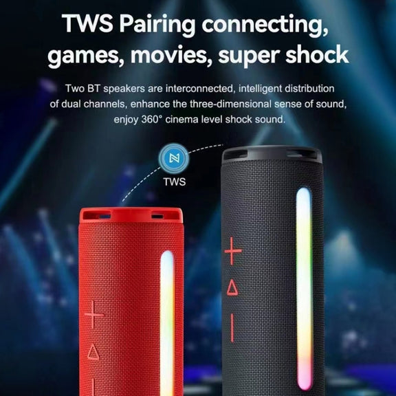 T&G TG374 Portable 3D Stereo Bluetooth Speaker Subwoofer Support FM / TF Card / RGB Light(Green)
