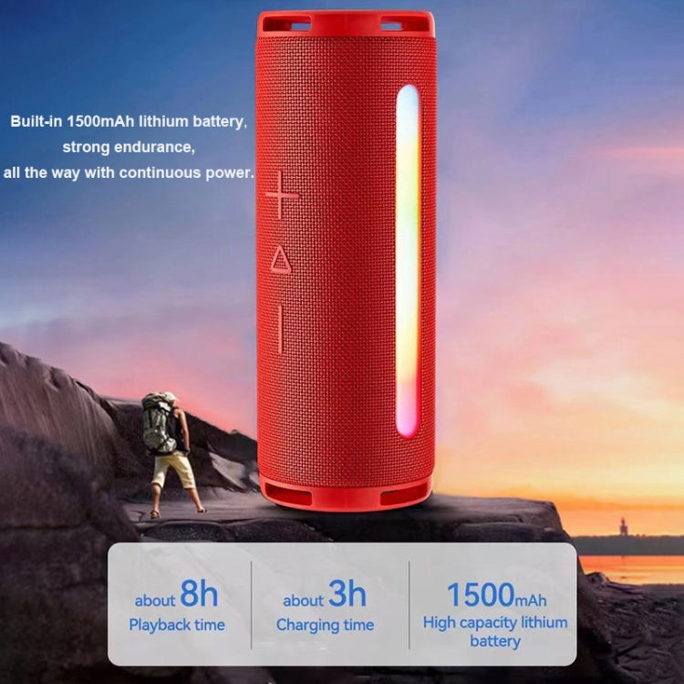 T&G TG374 Portable 3D Stereo Bluetooth Speaker Subwoofer Support FM / TF Card / RGB Light(Green)