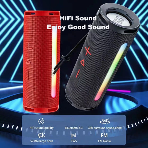 T&G TG374 Portable 3D Stereo Bluetooth Speaker Subwoofer Support FM / TF Card / RGB Light(Green)