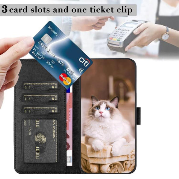 For iPhone 16e Cartoon Cats Leather Phone Case(Black)