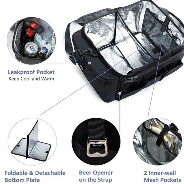 Large Foldable and Portable Outdoor Car Camping Picnic Storage Bag(Black)