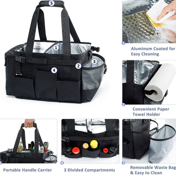 Large Foldable and Portable Outdoor Car Camping Picnic Storage Bag(Black)