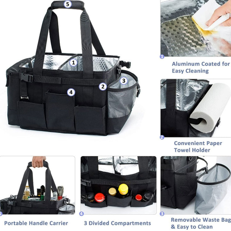 Large Foldable and Portable Outdoor Car Camping Picnic Storage Bag(Black)