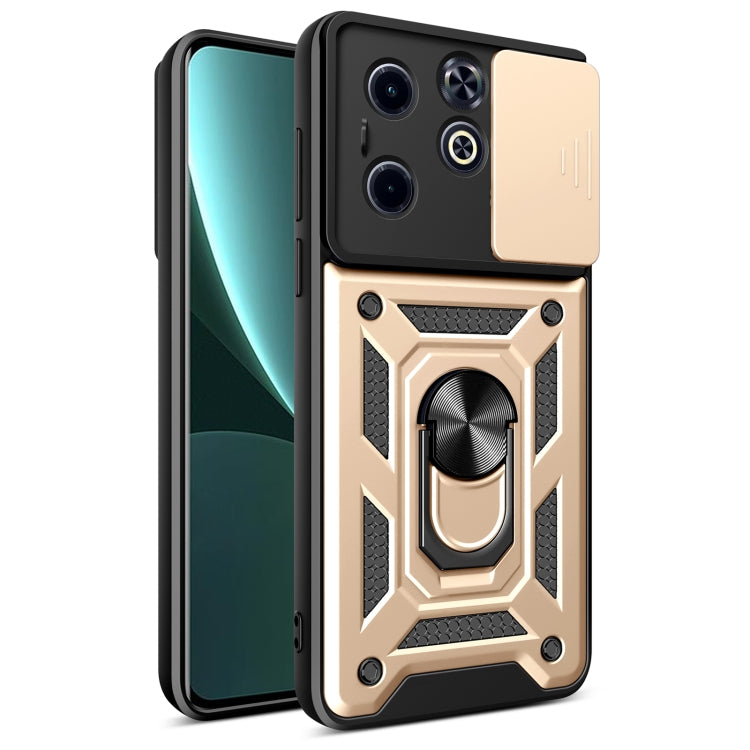 For Infinix Hot 40i / Smart 8 Sliding Camera Cover Design TPU+PC Phone Case(Gold) - Infinix Cases by PMC TechLife | Online Shopping South Africa | PMC TechLife | Buy Now Pay Later Mobicred