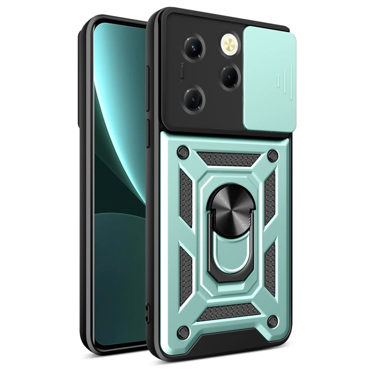 For Infinix Hot 40 / 40 Pro 4G Sliding Camera Cover Design TPU+PC Phone Case(Green) - Infinix Cases by PMC TechLife | Online Shopping South Africa | PMC TechLife | Buy Now Pay Later Mobicred