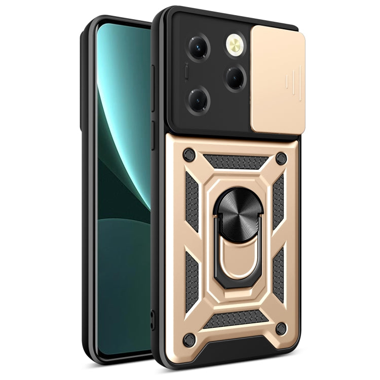 For Infinix Hot 40 / 40 Pro 4G Sliding Camera Cover Design TPU+PC Phone Case(Gold) - free shipping - PMC TechLife - Order now!