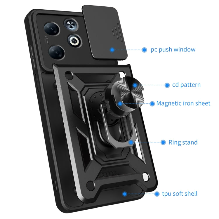 For Infinix Smart 8 Plus / 8 Pro Sliding Camera Cover Design TPU+PC Phone Case(Silver) - Infinix Cases by PMC TechLife | Online Shopping South Africa | PMC TechLife | Buy Now Pay Later Mobicred