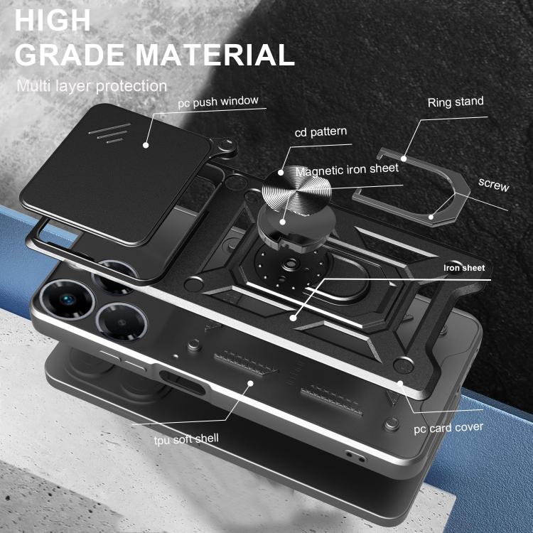 For Infinix Note 40X 5G Sliding Camera Cover Design TPU+PC Phone Case(Green) - free shipping - PMC TechLife - Order now!