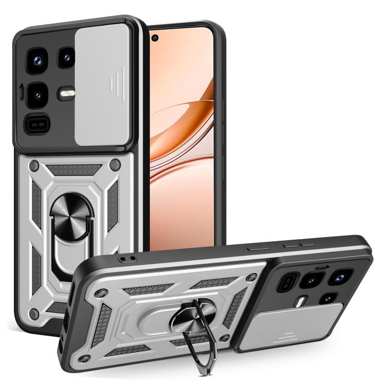 For Infinix Note 50 Pro 4G Sliding Camera Cover Design TPU+PC Phone Case(Silver) - free shipping - PMC TechLife - Order now!