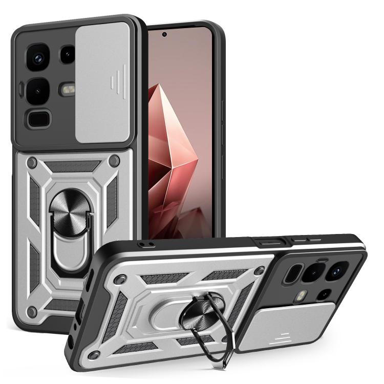 For Infinix Note 50x Sliding Camera Cover Design TPU+PC Phone Case(Silver) - free shipping - PMC TechLife - Order now!