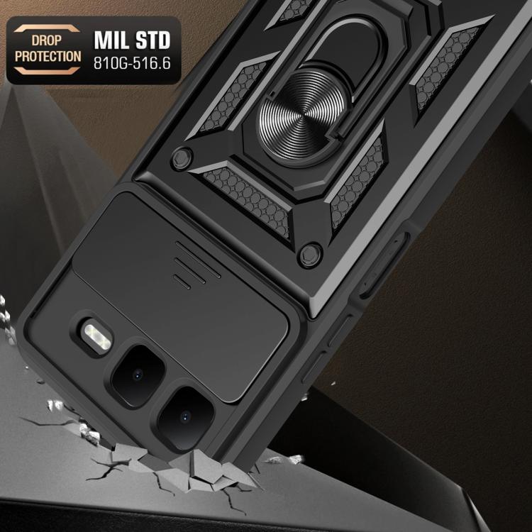 For Infinix Smart 10 Plus 4G Sliding Camera Cover Design TPU+PC Phone Case(Black) - free shipping - PMC TechLife - Order now!