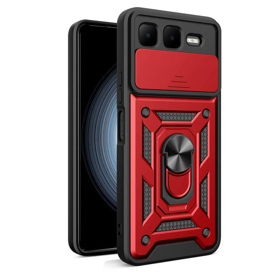 For Infinix Smart 10 Plus 4G Sliding Camera Cover Design TPU+PC Phone Case(Red) - free shipping - PMC Jewellery - Order now!